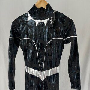 Forplay Costume Black and Silver Long Sleeve Body Suit